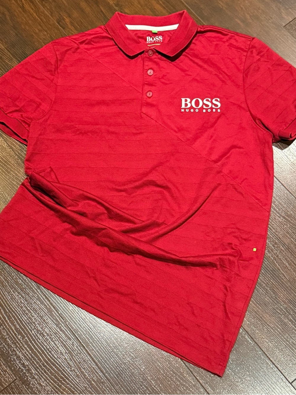 Hugo BOSS Golf Polo Shirt Men’s Size Large Regular Fit Red Double Sided Logo